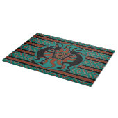 Turquoise Tribal Sun Kokopelli Zuidwest Design Snijplank (Hoek)