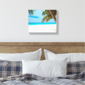 Turquoise Tropical Beach Canvas Afdruk (Insitu (Slaapkamer))