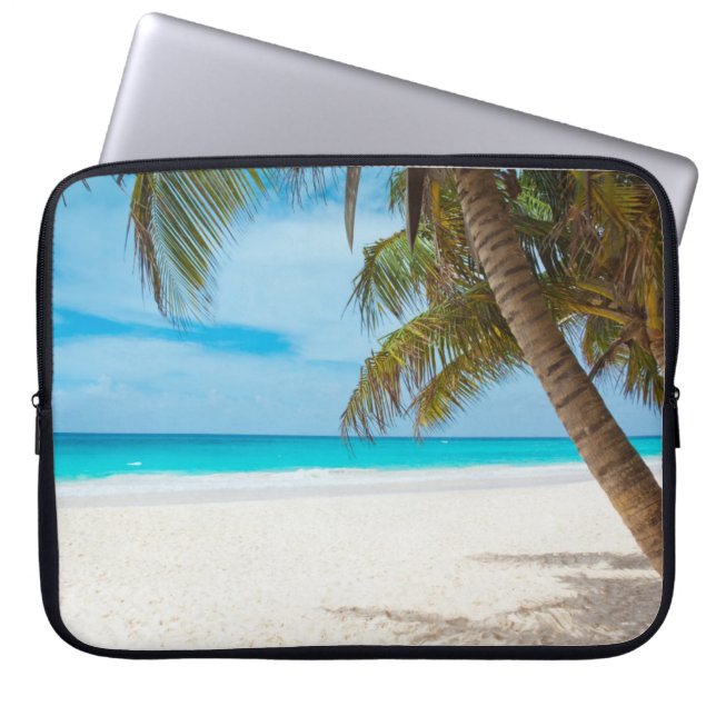 Turquoise Tropical Beach Laptop Sleeve (Voorkant)