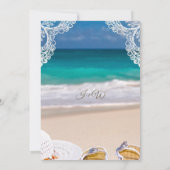 Turquoise Tropical Beach Summer Weddenschap Kaart (Achterkant)