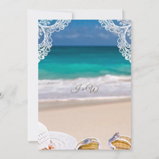 Turquoise Tropical Beach Summer Weddenschap Kaart (Achterkant)