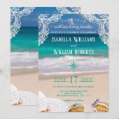 Turquoise Tropical Beach Summer Weddenschap Kaart (Voorkant / Achterkant)