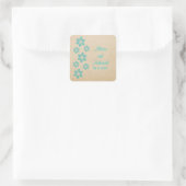 Turquoise Tropical Floral Wedding Stickers (Tas)