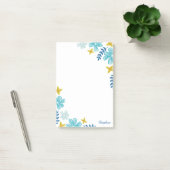 Turquoise Tropical Flowers - Jouw naam toevoegen Post-it® Notes (Kantoor)