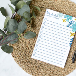 Turquoise Tropical Flowers om lijst te doen Post-it® Notes