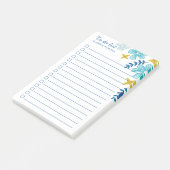 Turquoise Tropical Flowers om lijst te doen Post-it® Notes (Schuin)