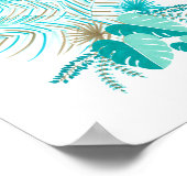 Turquoise Tropical Leaves Poster (Hoek)