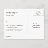 Turquoise Tropical Palm Tree Wedding RSVP Uitnodiging Briefkaart (Achterkant)