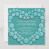 Turquoise trouwdag jubileum 11 jaar foto kaart (Achterkant)