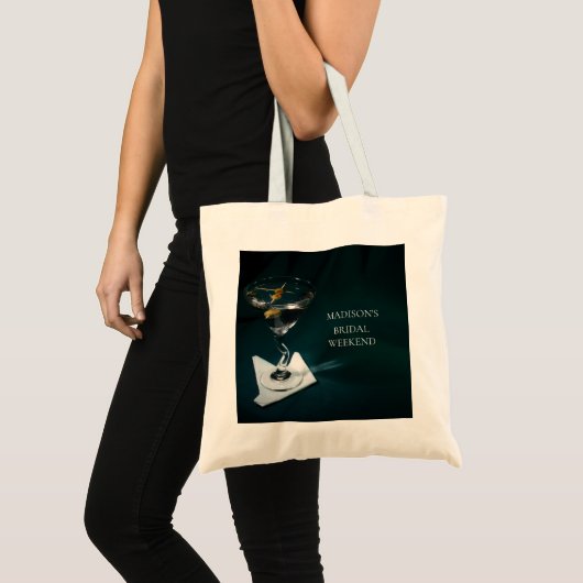 Turquoise Trouwfeest Weekend Martini Tote Bag (Voorkant (product))