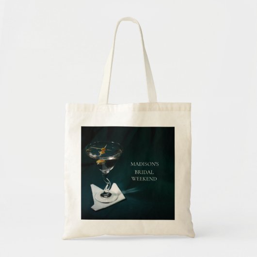 Turquoise Trouwfeest Weekend Martini Tote Bag (Voorkant)