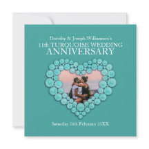 Turquoise trouwjubileum 11 jaar foto