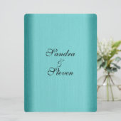 Turquoise Trouwkaart Kaart (Staand voorkant)