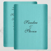 Turquoise Trouwkaart Kaart (Voorkant / Achterkant)