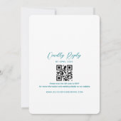 Turquoise Trouwuitnodiging met QR-code Kaart (Achterkant)