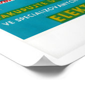 Turquoise Tsjechische Luciferdoosjes Labels Raster Poster (Hoek)