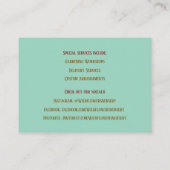 Turquoise tuinman tuinarchitect bloemist Zonnebloe Visitekaartje (Achterkant)