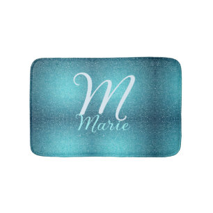 Turquoise turkoois agaat aqua monogram voeg letter badmat