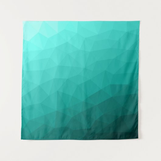 Turquoise turkoois verloop geometrisch gaas patroo wandkleed (Voorkant)