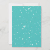 Turquoise Turkoois & Witte Hartjes Chic Bruidsmeis Kaart (Achterkant)