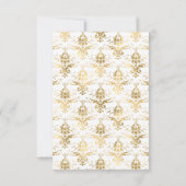 Turquoise - Turquoise en Gouden Bloemen Bruiloft RSVP Kaartje (Achterkant)