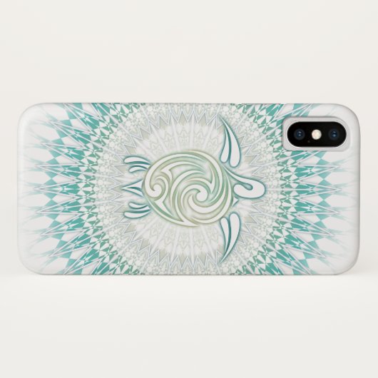 Turquoise Turtle and Mandala Animal Case-Mate iPhone Case (Achterkant (horizontaal))