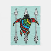 Turquoise Turtle Fleece Deken (Voorkant)