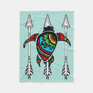 Turquoise Turtle Fleece Deken