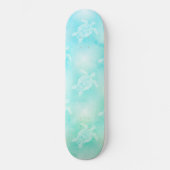 Turquoise Turtles Pattern Tropical Coastal Persoonlijk Skateboard (Voorkant)