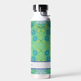 Turquoise Twinkles Floral aangepaste waterfles