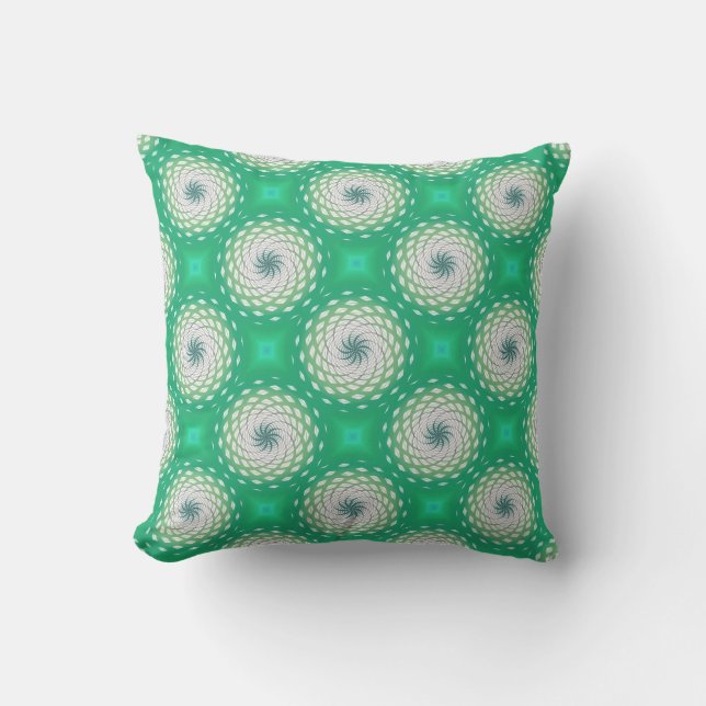 Turquoise Twirl Pattern Dot Kussen (Voorkant)