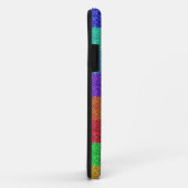 Turquoise uil regenboog glitters Case-Mate iPhone case (Achterkant/rechts)
