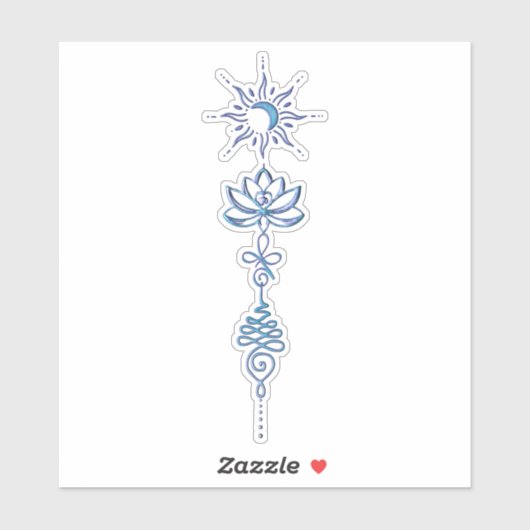 Turquoise Unalome Groep Sticker (Vel)