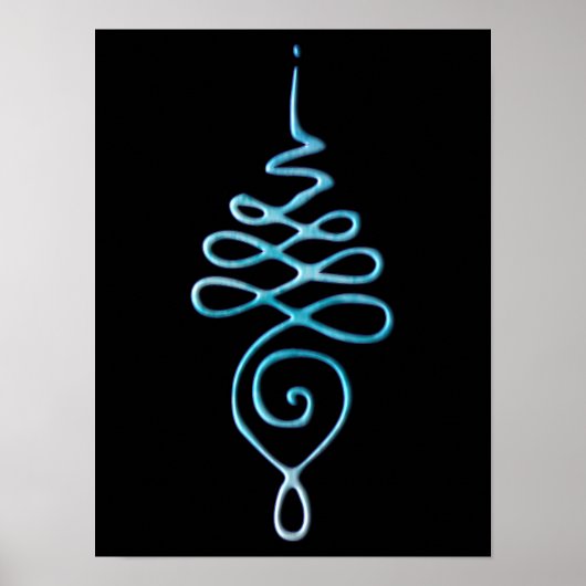 Turquoise Unalome Poster (Voorkant)