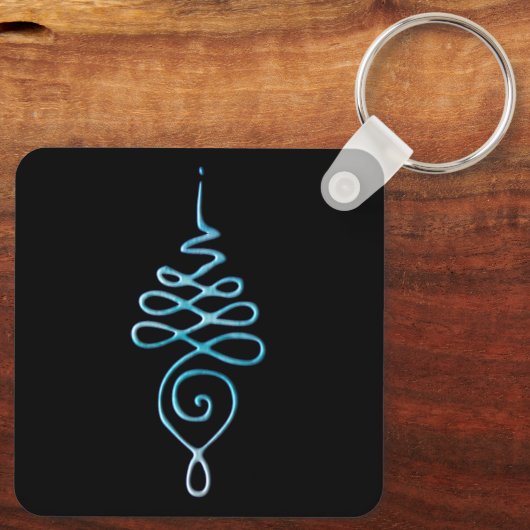 Turquoise Unalome Sleutelhanger (Achterkant)