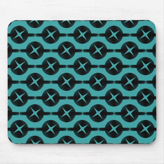 Turquoise Uncommon Circles Mousepad Muismat (Voorkant)