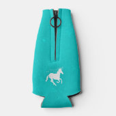 Turquoise Unicorn - Aangepaste flessenkoeler Flesjeskoeler (Achterkant)