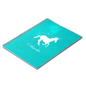Turquoise Unicorn Gepersonaliseerd Notitieboek (Linkerzijde)