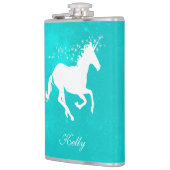 Turquoise Unicorn maatkolf Heupfles (Links)