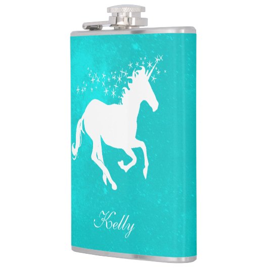 Turquoise Unicorn maatkolf Heupfles (Links)