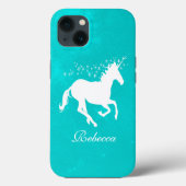Turquoise Unicorn Personalized Case-Mate iPhone Case (Achterkant)