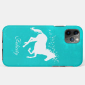 Turquoise Unicorn Personalized Case-Mate iPhone Case (Achterkant (horizontaal))