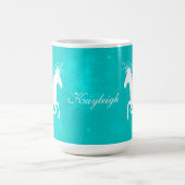 Turquoise Unicorn Personalized Coffee Mok (Center)