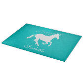 Turquoise Unicorn Personalized Cutting Board Snijplank (Hoek)