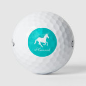 Turquoise Unicorn Personalized Golf Balls Golfballen (Voorkant)
