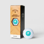 Turquoise Unicorn Personalized Golf Balls Golfballen (Verpakking)