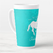 Turquoise Unicorn Personalized Latte Mok (Linkerhoek)
