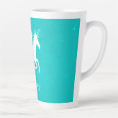 Turquoise Unicorn Personalized Latte Mok (Rechts)
