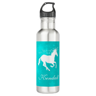 Turquoise Unicorn Personalized Waterfles