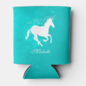 Turquoise Unicorn Persoonlijke Koelbox Blikjeskoeler (Voorkant)